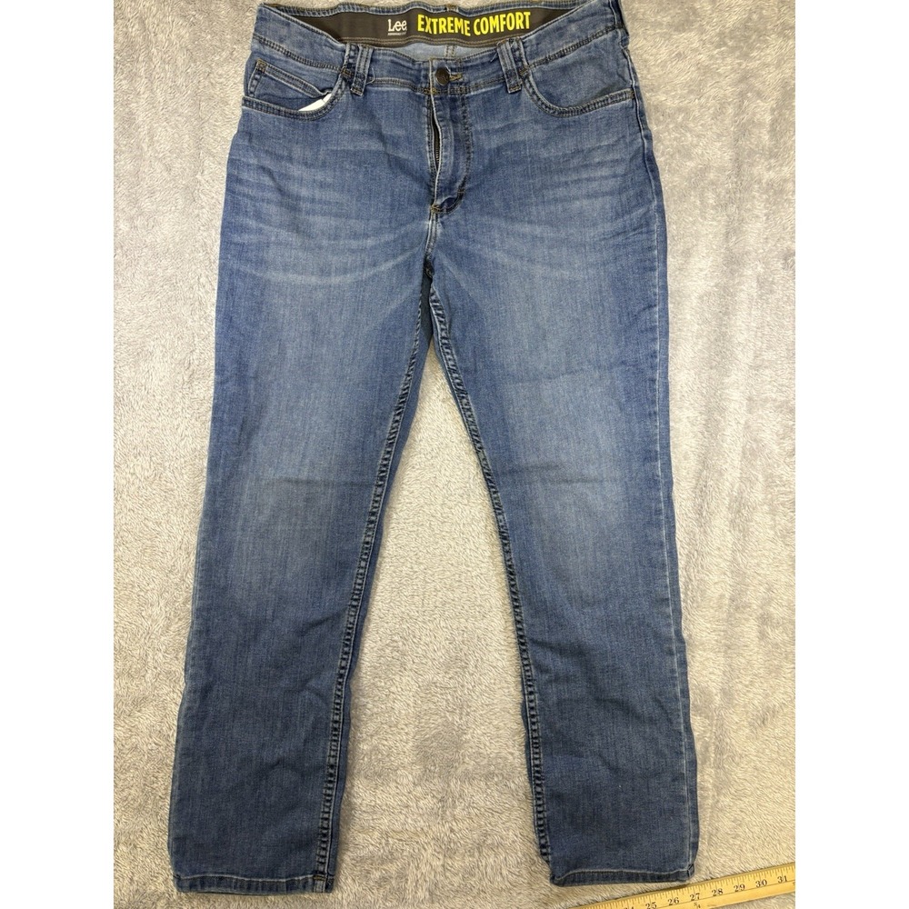 Lee Extreme Motion Men's Jeans Straight Fit Tapered Leg Size Husky